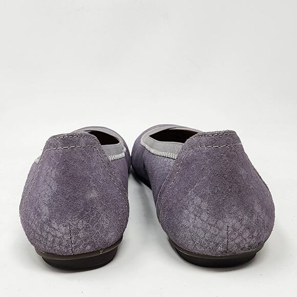 Vionic Ballet Flats Size 6.5 Caroll Lavender Metallic Snakeskin Embossed Leather - Picture 5 of 10